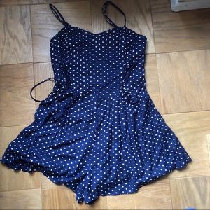Kimchi Blue Navy Polka Dot Romper